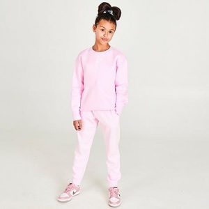 Nike Girls&apos; Sportswear Club Fleece Jogger Pants in Pink/Pink Foam Size Small Cotton/Polyester/Fleece - 5748756
