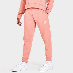 Nike Girls&apos; Sportswear Club Fleece Jogger Pants in Pink/Light Madder Root Size Small Cotton/Polyester/Fleece - 5797756