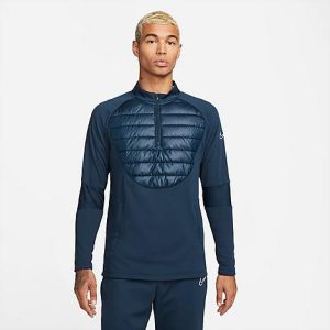 Nike Men&apos;s Therma-FIT Academy Winter Warrior Soccer Drill Top in Blue/Armory Navy Size 2XL 100% Polyester/Fiber - 5889555
