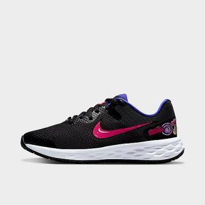Nike Girls&apos; Big Kids&apos; Revolution 6 SE Running Shoes in Black/Black Size 7.0 - 3196122