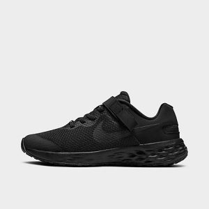 Nike Big Kids&apos; Revolution 6 FlyEase Running Shoes in Black/Black Size 7.0 - 3214907