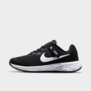 Nike Big Kids&apos; Revolution 6 FlyEase Running Shoes in Black/Black Size 7.0 - 3076305