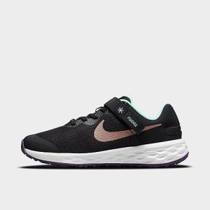 Nike Big Kids&apos; Revolution 6 FlyEase Running Shoes in Black/Black Size 6.5 - 3212744