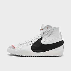 Nike Blazer Mid &apos;77 Jumbo Swoosh Casual Shoes in White/White Size 4.0 Leather/Suede - 3528504