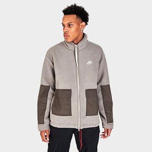 Nike Men&apos;s Sportswear Sport Essentials+ Jacket in Grey/Moon Fossil Size 2XL Polyester/Fleece - 5746716