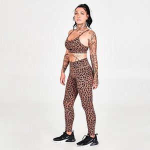 Nike Women&apos;s Dri-FIT One Leopard Print Mid-Rise Leggings in Brown/Animal Print/Archaeo Brown Size XS Polyester/Spandex/Fiber - 5746545