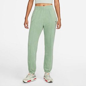 Nike Women&apos;s Sportswear Essential Collection Washed Fleece Jogger Pants in Green/Jade Smoke Size XL Cotton/Polyester/Fleece - 5796324