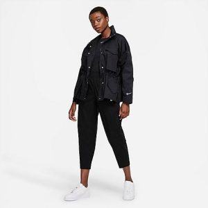 Nike Women&apos;s Sportswear Essential Curve Pants in Black/Black Size Large Cotton/Nylon/Spandex - 5786068