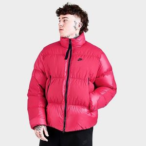 Nike Men&apos;s Sportswear Therma-FIT Repel Full-Zip Puffer Jacket in Red/Very Berry Size 2XL 100% Polyester - 5746866