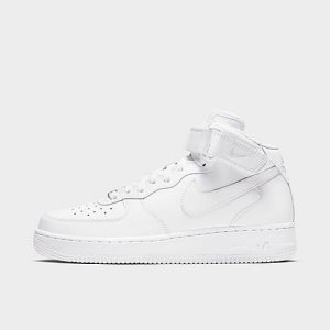 Nike Women&apos;s Air Force 1 &apos;07 Mid Casual Shoes in White/White Size 12.0 Leather - 3522834