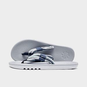 Nike Men&apos;s EcoHaven Next Nature Flip-Flop Sandals in Grey/Mystic Navy Size 13.0 - 3126330