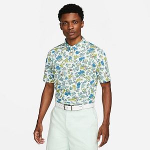 Nike Men&apos;s Dri-FIT Player All-Over Print Polo Shirt in Green/Barely Green Size XL Cotton/Polyester - 5857142