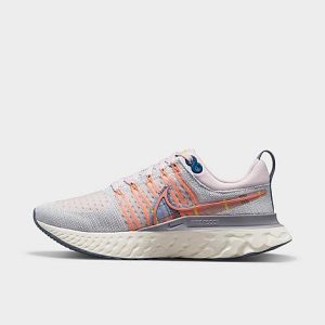 Nike Women&apos;s React Infinity Run Flyknit 2 Premium Running Shoes in Grey/Pink Foam Size 8.0 - 3153000