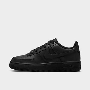 Nike Big Kids&apos; Air Force 1 Low Casual Shoes in Black/Black Size 6.5 Leather - 3002096