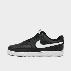 Nike Men&apos;s Court Vision Low Next Nature Casual Shoes in Black/Black Size 15.0 Wool - 3210983