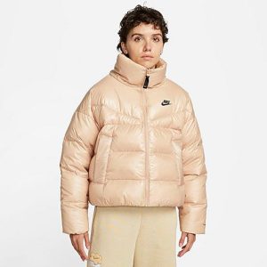 Nike Women&apos;s Sportswear City Series Therma-FIT Jacket in Beige/Hemp Size XL 100% Polyester - 5888985