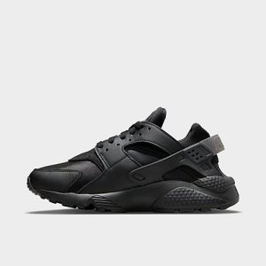 Nike Women&apos;s Air Huarache Casual Shoes in Black/Black Size 12.0 Leather/Spandex/Plastic - 3035526