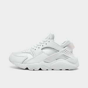 Nike Women&apos;s Air Huarache Casual Shoes in White/White Size 12.0 Leather/Spandex/Plastic - 3035511