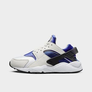 Nike Women&apos;s Air Huarache Casual Shoes in White/Purple/White Size 12.0 Leather/Spandex/Plastic - 3521757