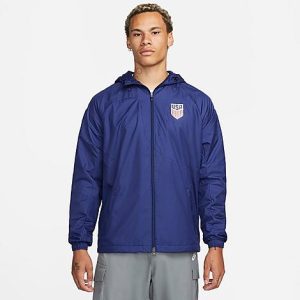 Nike Men&apos;s U.S. Strike Woven Soccer Jacket in Blue/Loyal Blue Size 2XL 100% Polyester - 5889575