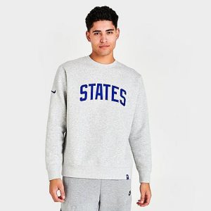 Nike Men&apos;s U.S. Soccer Club Fleece Crewneck Sweatshirt in Grey/Grey Heather Size 2XL Cotton/Polyester/Fleece - 5847880