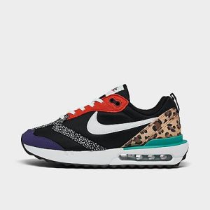 Nike Women&apos;s Air Max Dawn SE Patchwork Animal Print Casual Shoes in Black/Animal Print/Black Size 7.0 Suede - 3102526