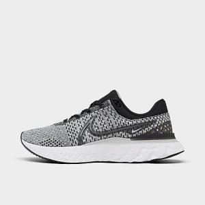 Nike Men&apos;s React Infinity 3 Running Shoes in Grey/Black Size 7.5 Knit - 3126520