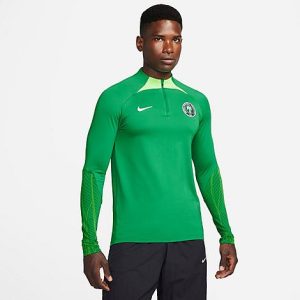 Nike Men&apos;s Nigeria Strike Dri-FIT Knit Soccer Drill Top in Green/Pine Green Size 2XL Polyester/Spandex/Knit - 5889940