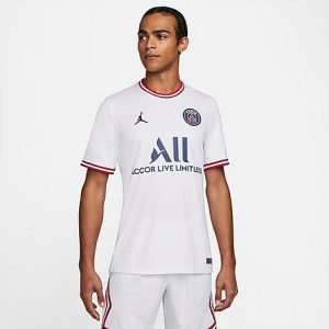 Jordan Men&apos;s Paris Saint-Germain Dri-FIT 2022-23 Stadium Fourth Soccer Jersey in White/White Size Medium 100% Polyester/Fiber/Jersey - 5832381
