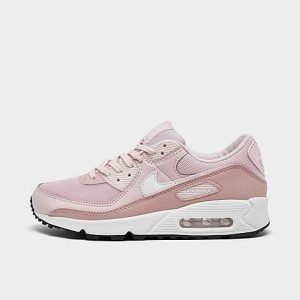 Nike Women&apos;s Air Max 90 Casual Shoes in Pink/Barely Rose Size 12.0 Leather - 3147305