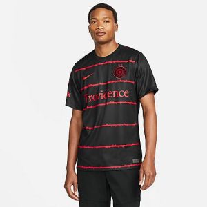 Nike Men&apos;s Portland Thorns FC 2022 Dri-FIT Stadium Home Soccer Jersey in Black/Black Size XL 100% Polyester/Fiber/Jersey - 5846964