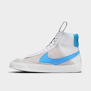 Nike Big Kids&apos; Blazer Mid &apos;77 SE Casual Shoes in Blue/White Size 6.0 Leather/Suede - 3149907