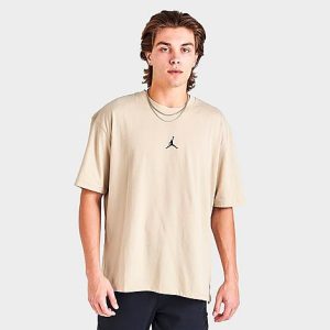 Jordan Men&apos;s Dri-FIT Sport T-Shirt in Beige/Rattan Size 3XL Cotton/Polyester/Knit - 5849502