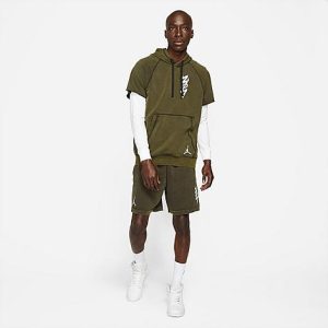 Jordan Men&apos;s Dri-FIT Zion Men&apos;s Fleece Shorts in Green/Black Size 2XL Cotton/Polyester/Fleece - 5807725