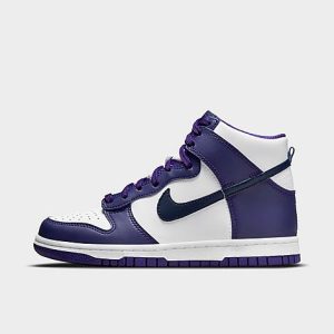 Nike Big Kids&apos; Dunk High Casual Shoes in White/White Size 5.5 Leather - 3100849