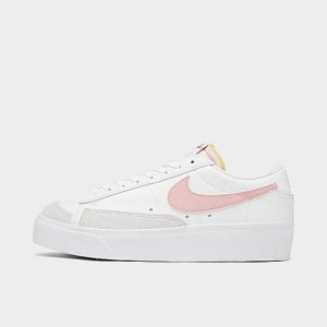 Nike Women&apos;s Blazer Low Platform Casual Shoes in White/White Size 6.5 Leather - 3102860