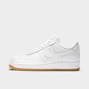 Nike Men&apos;s Air Force 1 &apos;07 Gum Casual Shoes in White/White Size 11.0 Leather - 5671092