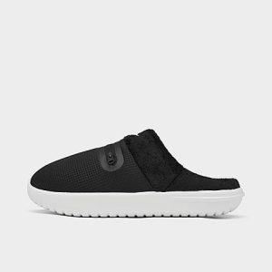 Nike Women&apos;s Burrow Casual Slippers in Black/Black Size 6.0 Fleece - 3069371