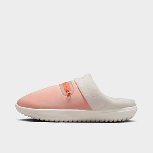 Nike Women&apos;s Burrow Casual Slippers in Pink/Arctic Orange Size 12.0 Fleece - 3553814