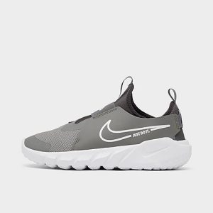 Nike Big Kids&apos; Flex Runner 2 Running Shoes in Grey/Flat Pewter Size 7.0 Leather - 3149279