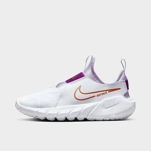 Nike Big Kids&apos; Flex Runner 2 Running Shoes in White/White Size 7.0 Leather - 3551911
