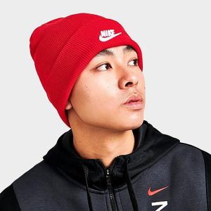 Nike Sportswear Futura Logo Utility Beanie in Red/University Red Cotton/Polyester/Knit - 8205227