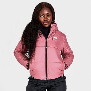 Nike Women&apos;s Sportswear Therma-FIT Repel Down Puffer Jacket in Pink/Desert Berry Size XL Polyester/Fleece/Plastic - 5846078