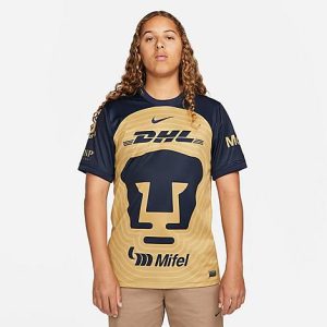 Nike Men&apos;s Pumas UNAM Soccer 2022-23 Stadium Away Jersey in Beige/Truly Gold Size Medium 100% Polyester/Jersey - 5890112