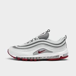 Nike Men&apos;s Air Max 97 SE Casual Shoes in White/Grey/White Size 13.0 Leather - 3148799