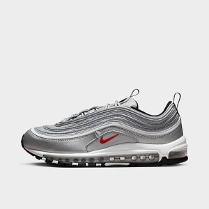 Nike Men&apos;s Air Max 97 Casual Shoes in Grey/Metallic Silver Size 10.0 - 3224087