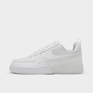 Nike Men&apos;s Air Force 1 React Casual Shoes in White/Off-White/White Size 14.0 Leather - 3211872