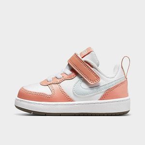 Nike Girls&apos; Toddler Court Borough Low 2 SE Casual Shoes in White/White Size 7.0 Leather - 3149519