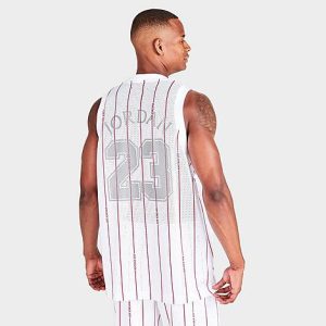 Jordan Essentials All-Over Print Basketball Jersey in White/White Size 2XL 100% Polyester/Jersey - 5798379