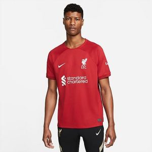 Nike Men&apos;s Liverpool FC 2022-23 Stadium Home Dri-FIT Soccer Jersey in Red/Tough Red Size 2XL Polyester/Jersey - 5875937